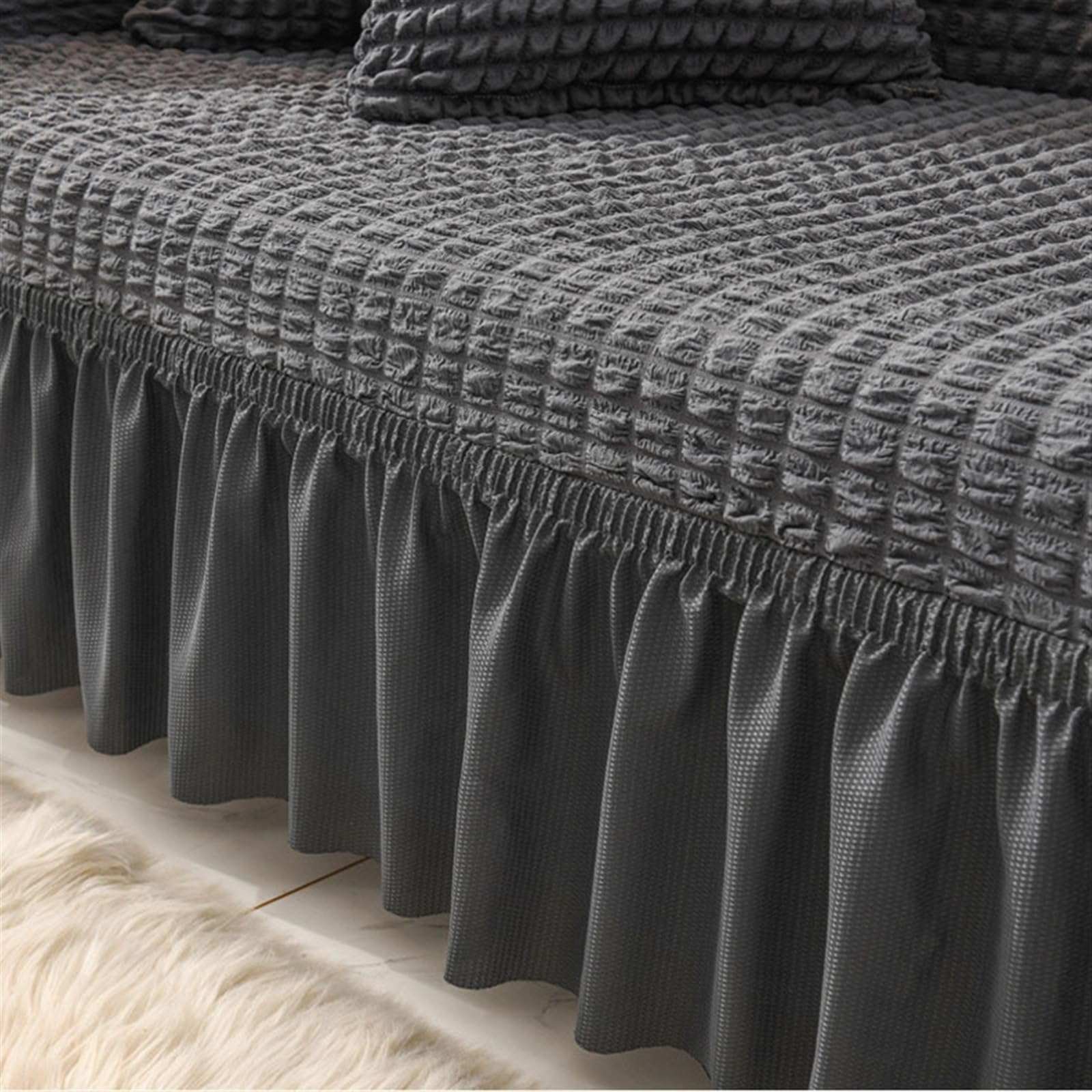 Copridivano elasticizzato per divano a 3 cuscini, lavabile, morbido, verde, 90 x 140 cm, ideale per arredamento del soggiorno e proprietari di animali domestici