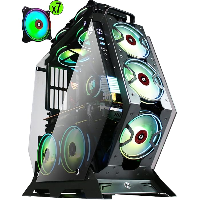 Buy KEDIERS PC Case ATX Tower Tempered Glass Gaming Computer Open