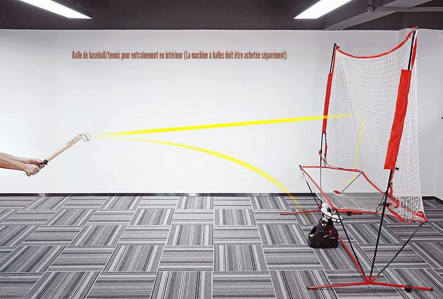Un Filet adapté aux Machines de Tennis/Lanceur de Tennis,adapté au Baseball&Softball&Cricket,Portable et Facile à démonter,adapté à la Pratique en intérieur et en extérieur