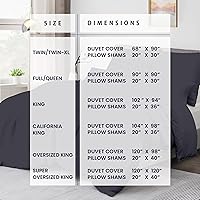 Vista 3 de Kotton Culture Juego de funda de edredón de 3 piezas, 100% algodón egipcio, 1200 hilos, funda de edredón suave con cremallera y lazos