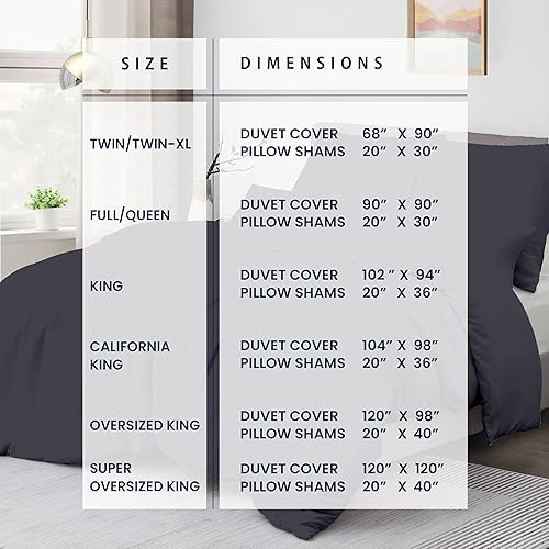 Miniatura 3 de Kotton Culture Juego de funda de edredón de 3 piezas, 100% algodón egipcio, 1200 hilos, funda de edredón suave con cremallera y lazos en las