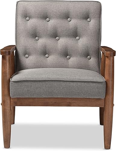 Miniatura 3 de Silla lounge Sorrento de Baxton Studio Madera gris