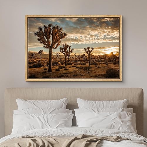 Vista 107 de SIGNFORD Lienzo enmarcado para pared, tren de montaña de otoño, vías de ferrocarril, naturaleza, desierto, fotografía, realismo, paisaje decorativo