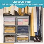 Vtopmart 4 Large Stackable Clear Acrylic Drawer Organizer with Handles, Easy Assembly for Bathroom, Kitchen Cabinet, Closet, Makeup