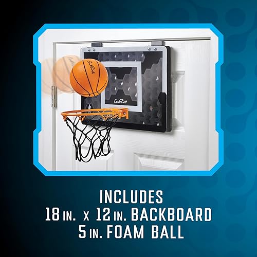 Miniatura 6 de EastPoint Sports Shh Sports - Juego de baloncesto para colocar sobre la puerta, bola de espuma silenciosa, tablero de 18 x 12 pulgadas, a partir de
