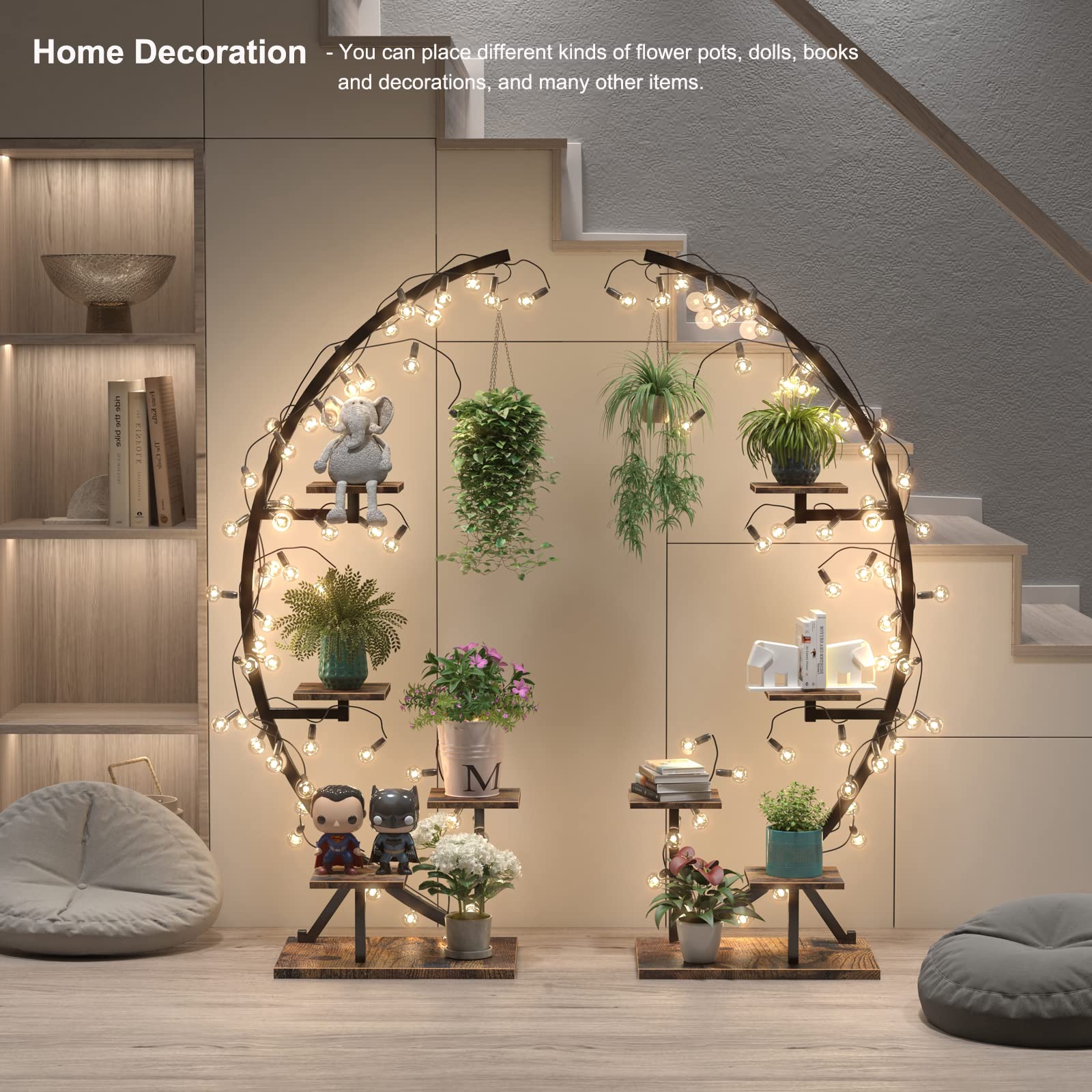 Buy Veakoo Plant Stand Indoor, 5Tier Large Tall Metal Plant Shelf Half