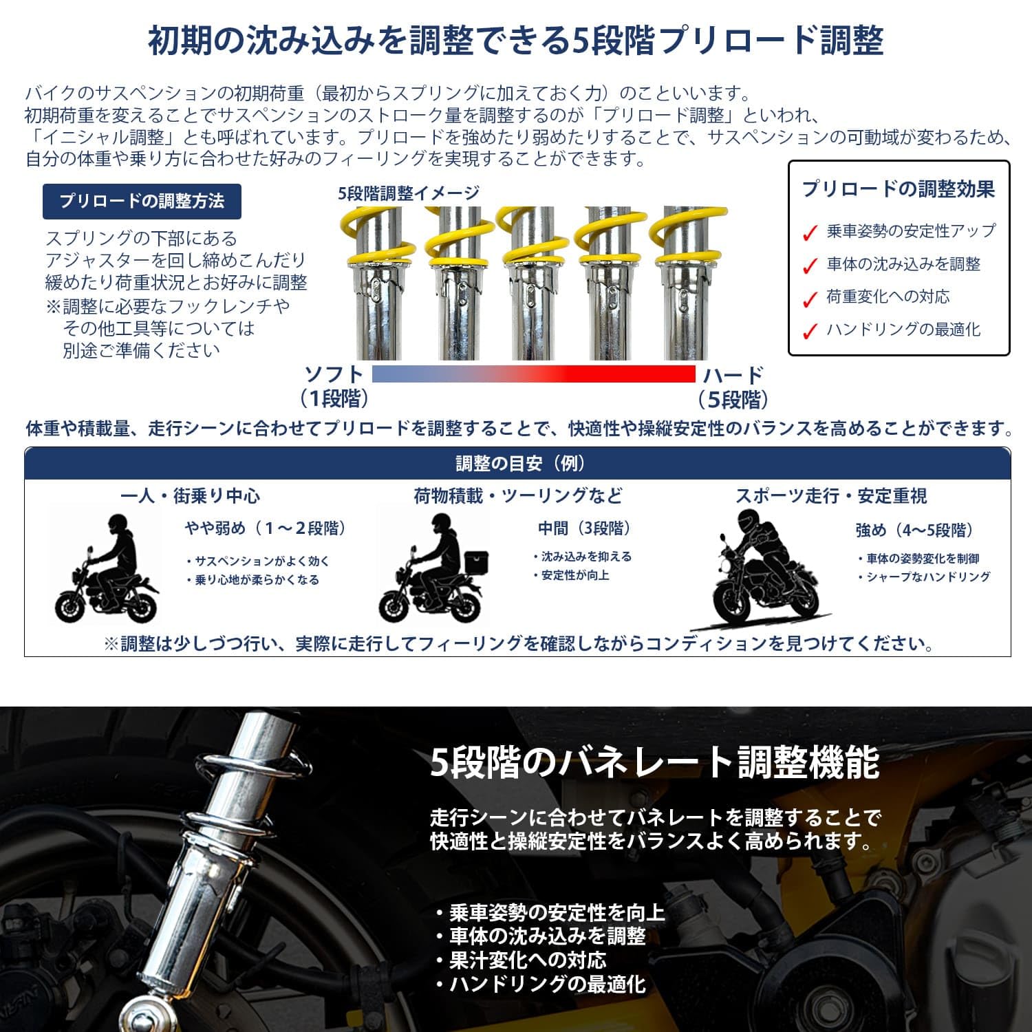 Amazon | PHOENIX リアサスペンション 5段階調整 240 250 260 270 280