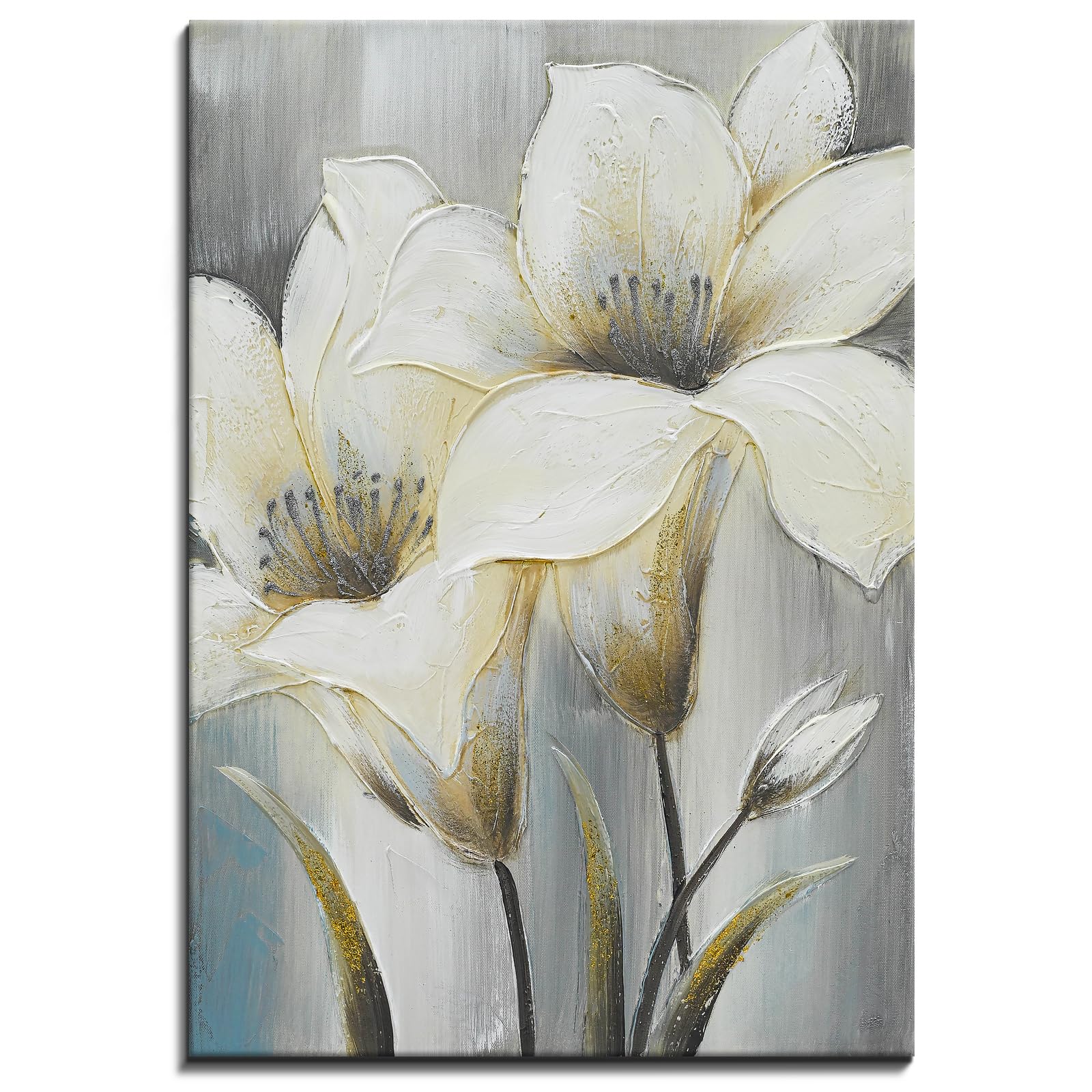 Abstract Textured Canvas Wall Art - Scandinavian Style Paint Texture Modern Decor for Living Room, Bedroom and Entryway