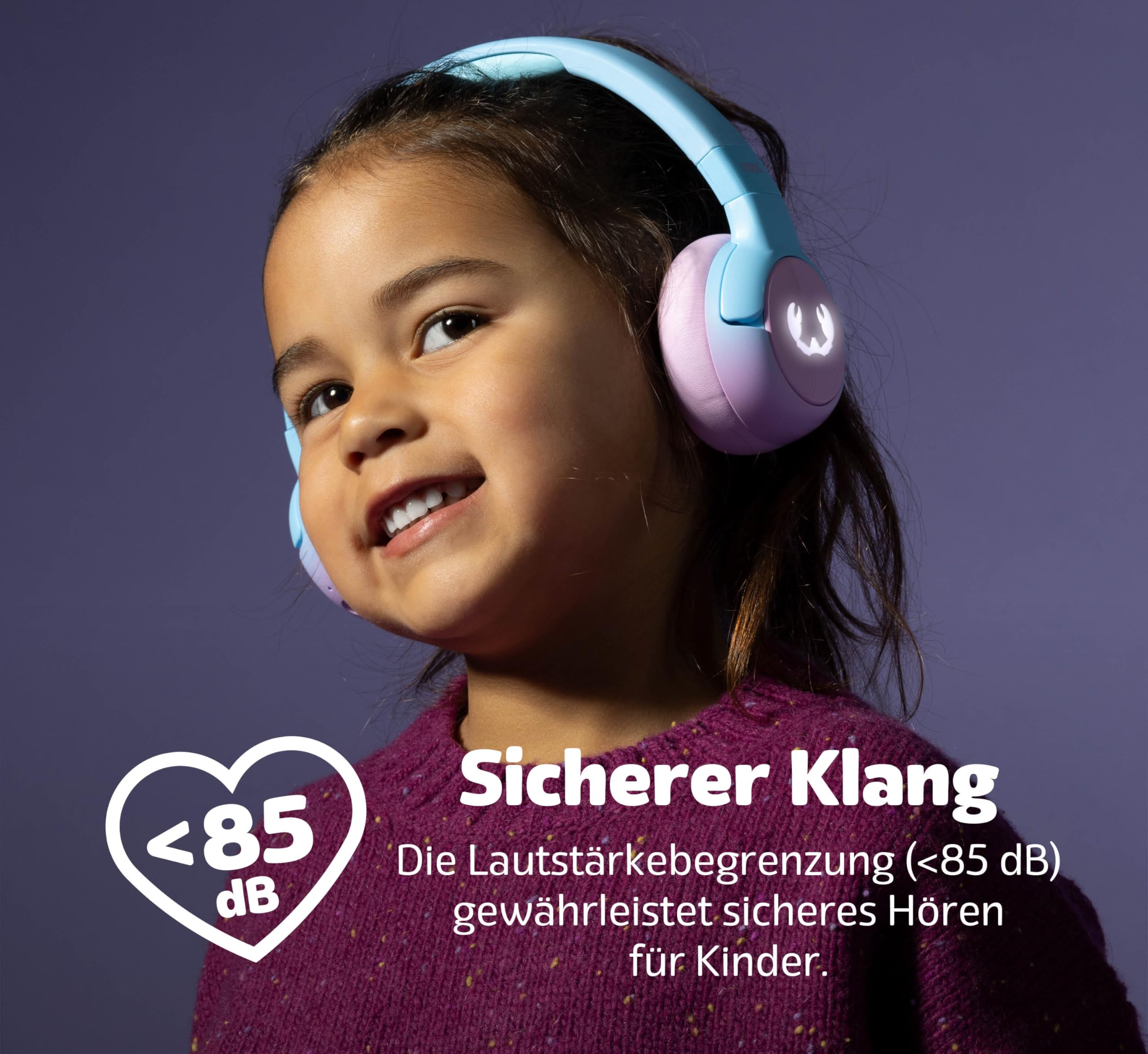 Fresh 'n Rebel Code Junior, kabellose Bluetooth-Kopfhörer für Kinder, sicherer Klang (<85dB), inklusive Audiokabel und Aufkleber, Buddy Beats, LED-Lichteffekte. 48 Std. Spielzeit (Cool Candy)