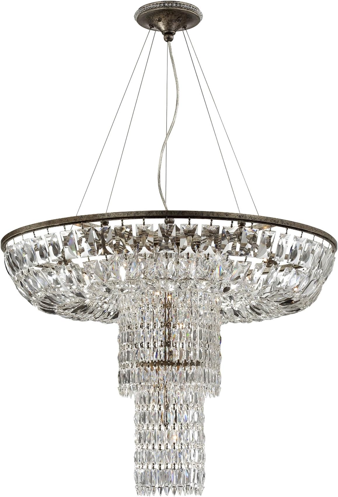 Eurofase 25651 Rosalia 15-Light Pendant, Plated Silver