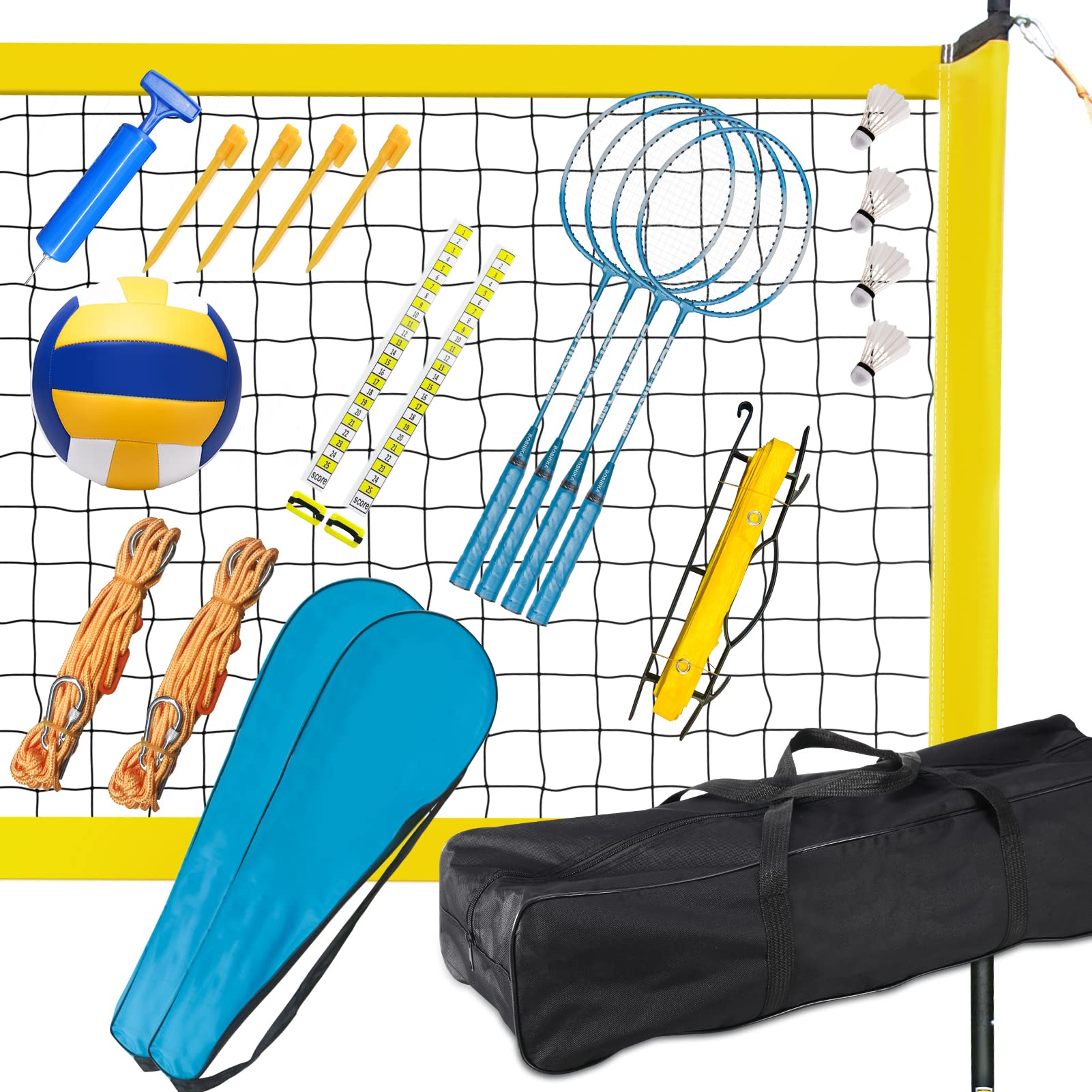 Buy KAC Outdoor Portable Volleyball Badminton Net Sets Adjustable