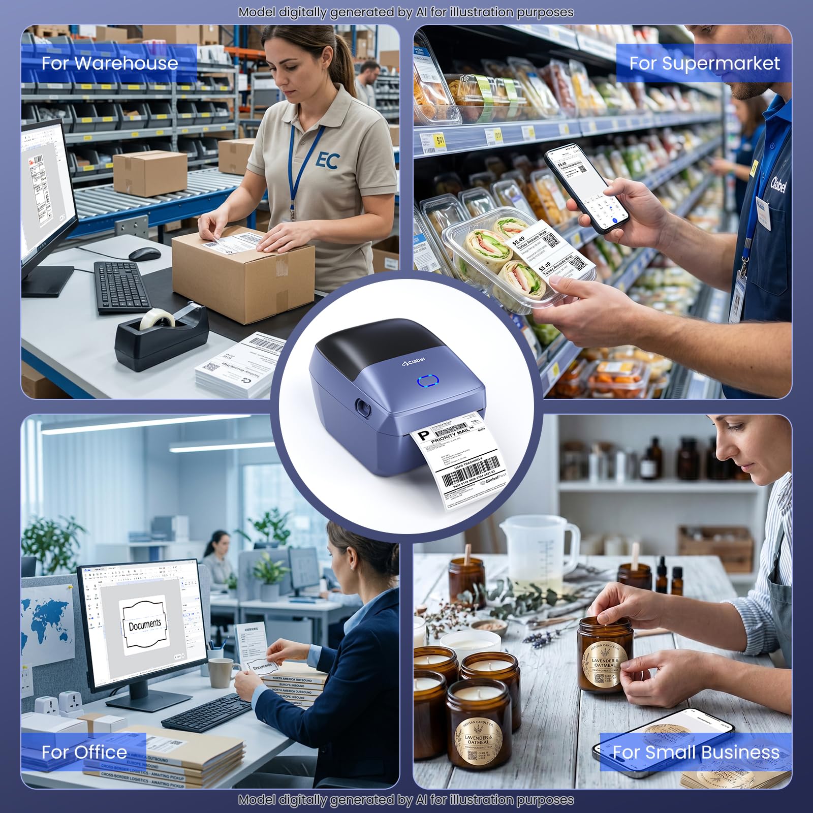 CLABEL G4 Bluetooth Etikettendrucker 4x6 für Kleinunternehmen