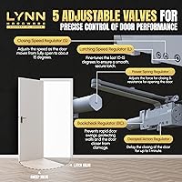 Vista 6 de LYNN HARDWARE Cierrapuertas automático extra resistente de servicio pesado (plateado) - Grado comercial, elección de contratistas, velocidad