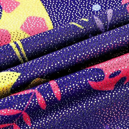 Miniatura 6 de Belovance Leotardos de gimnasia para niñas pequeñas, leotardo brillante de arcoíris, dinosaurio, leopardo, estrellas, ciclista, secado rápido