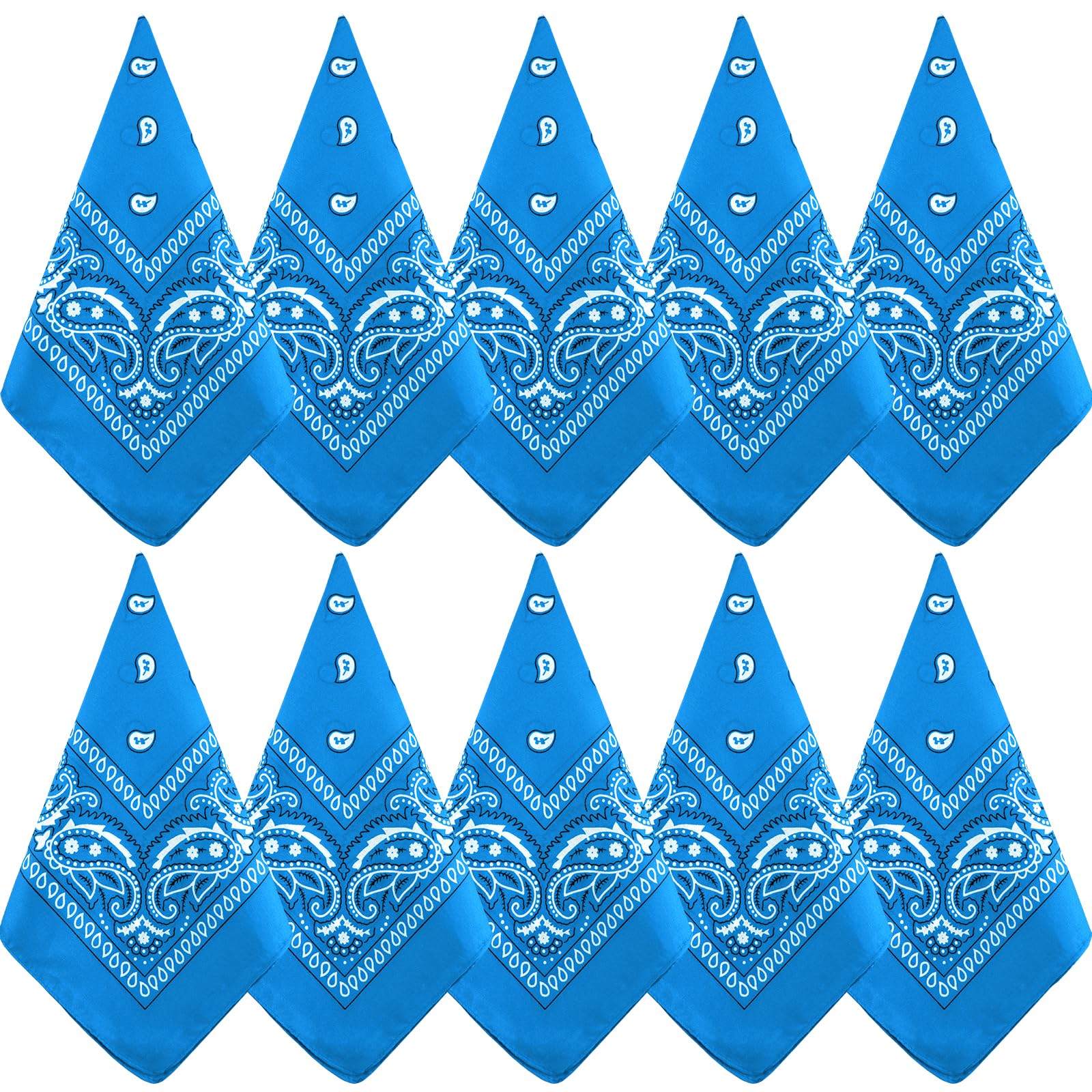 NACHLYNN 10/20pcs Paisley Bandanas Assorted Bandanas Cowboy Polyester Headbands Square Scarf Headwear