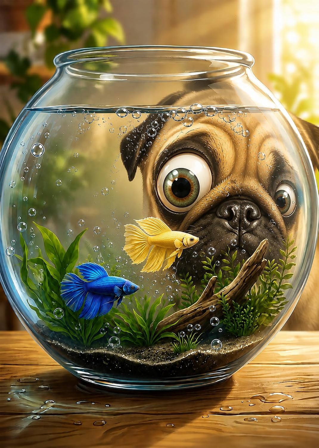 Puzzle dla dorosłych 1000 sztuk mops detektyw puzzle