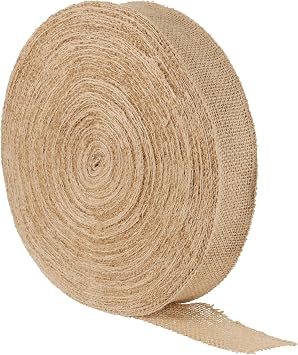 2 Inch x 54 Yards Natural Burlap Craft Ribbon Wrap Burlap Fabric Ribbon Roll, for Homemade DIY Projects Wedding Event Party Decoration