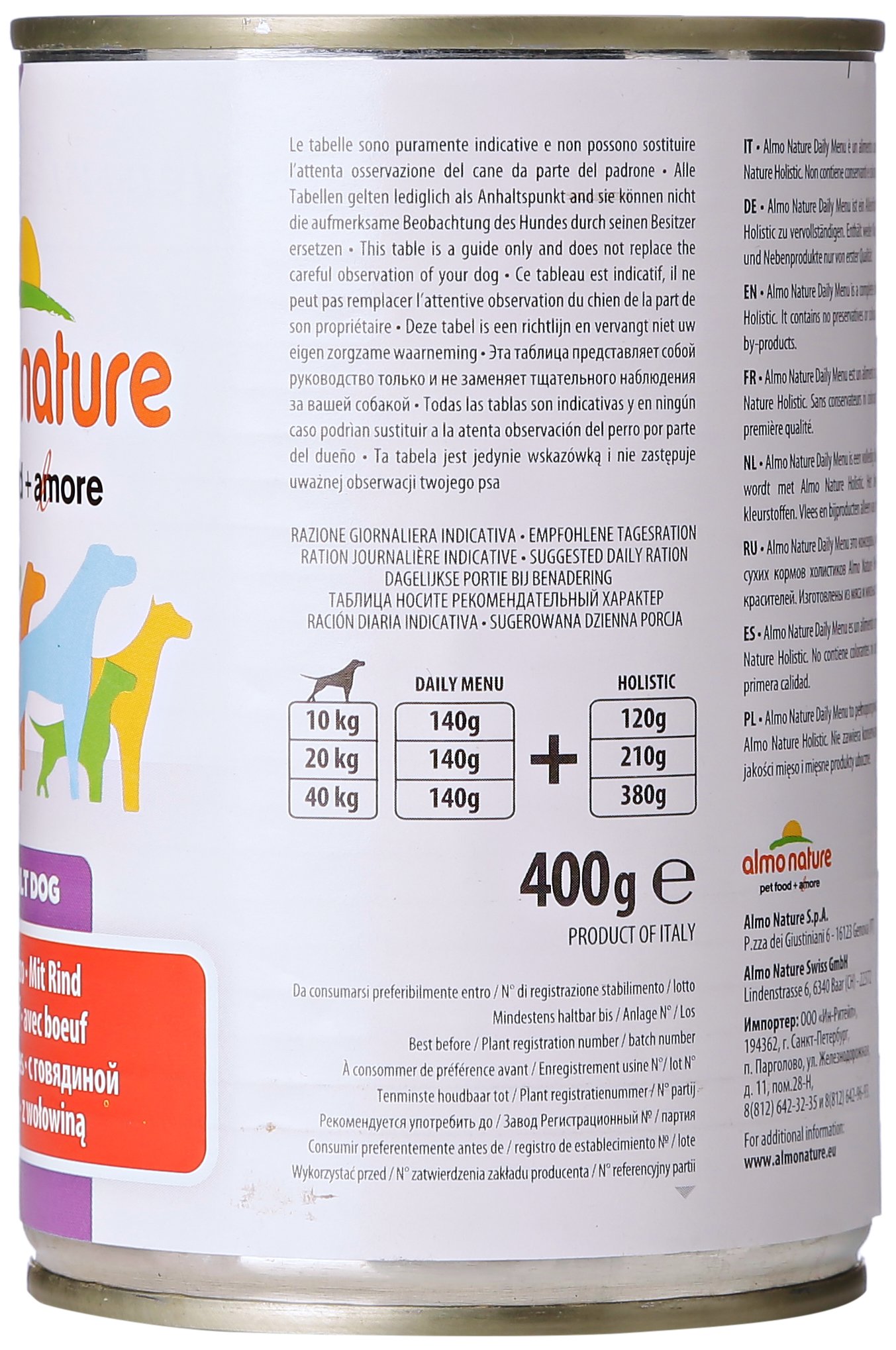 Almo Nature Cane Manzo - 12 pezzi da 400 g [4800 g]