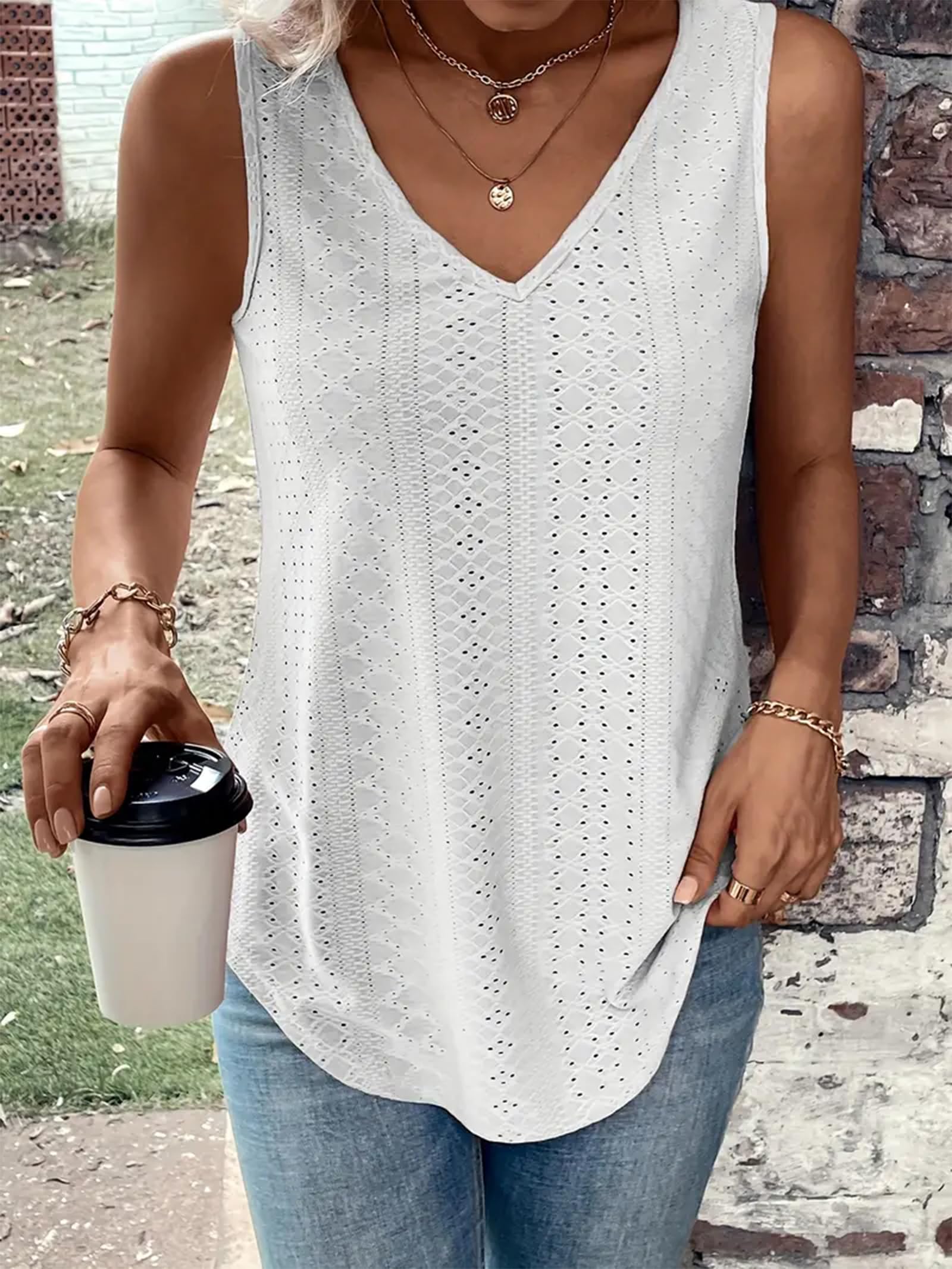 Summer Deep V Neck Tank Tops for Women Western Country Sleeveless Tee Shirts Teen Girls Sexy Casual Concert Tops Outfits