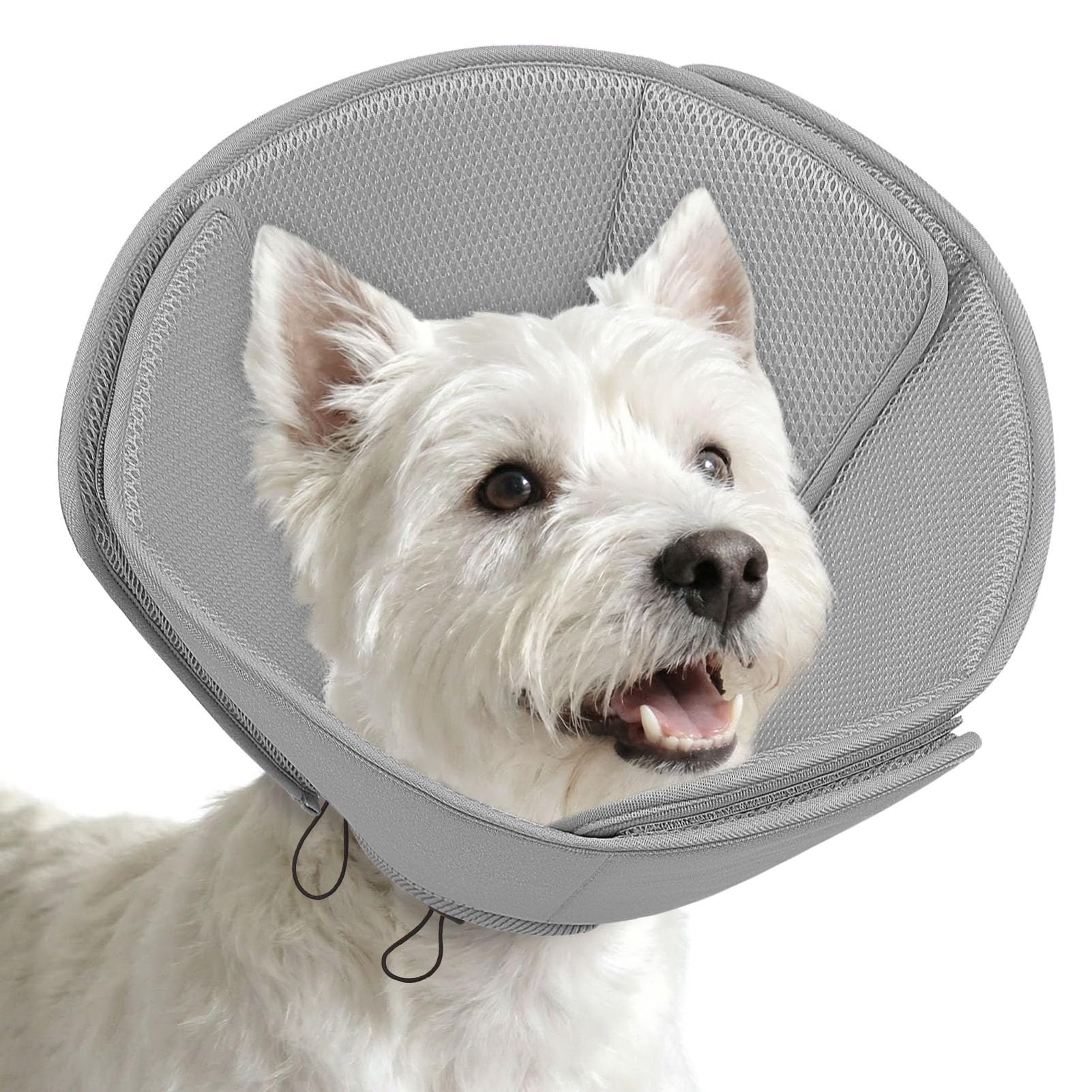 Photo 1 of AOFITEE Dog Cones for Medium Dogs, Soft Dog Cone Collar After Surgery, Adjustable Cone for Dogs to Stop Licking, Breathable Pet E-Collar Alternative for Wound Healing(Grey,Medium)