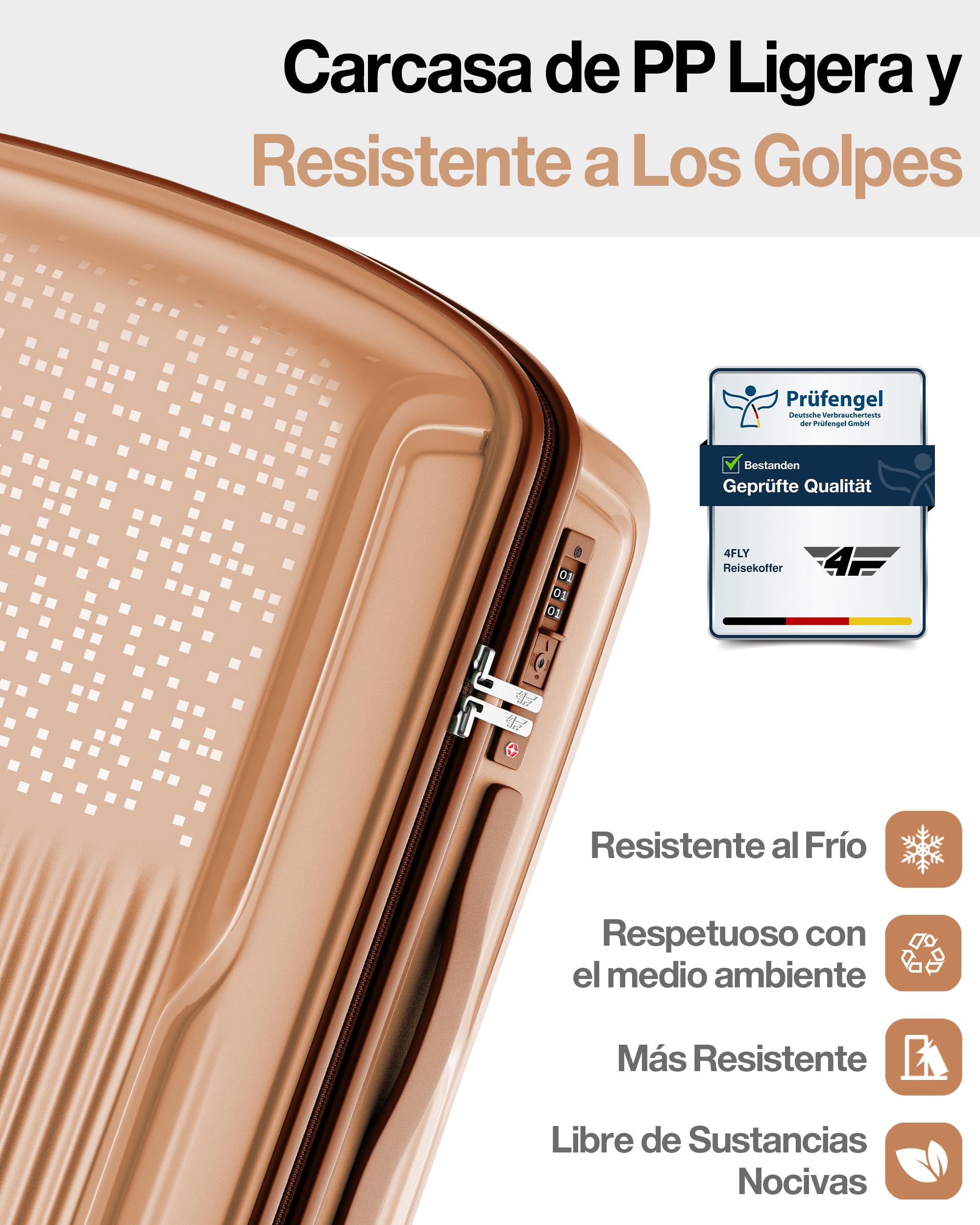 Maleta rígida Ligera de Viaje y Juego de Maletas – Maleta con candado TSA, 4 Ruedas Dobles giratorias, Mango telescópico de Aluminio y Cremallera Doble, Estuche de Belleza, Equipaje de Mano y