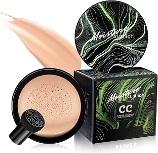 Mushroom Head Air Cushion CC Cream - BB Cream Foundation Makeup Concealer Moisturizing Oil Control Waterproof, Long-Lasting Makeup Even Skin Tone, Makeup Base Primer for All Skin Types (Natural)