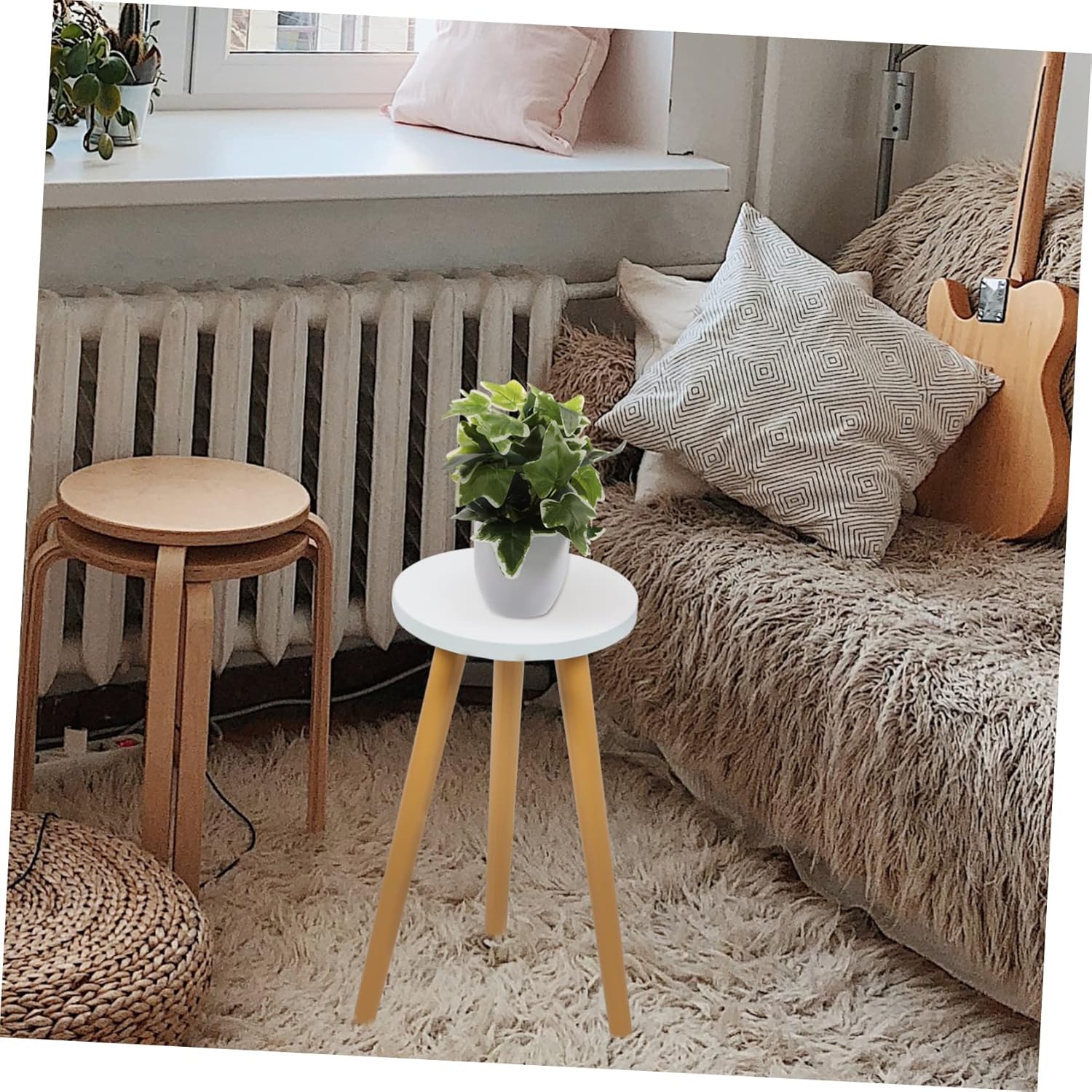 1pc Wooden Plant Stand Solid Wood Flowerpot Holder for Indoor and Outdoor Use Elegant Balcony Display Rack for Pots and Height