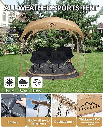 Miniatura 6 de Tienda de campaña deportiva desplegable  PVC grueso, resistente a los arañazos, tienda de campaña transparente de burbujas, a prueba de clima