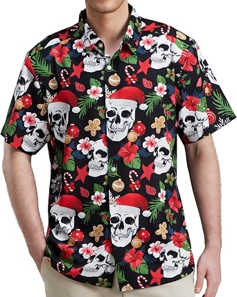 Giggling Getup Hawaiian Shirt for Men Casual Summer Beach Shirts Short Sleeve Button Down