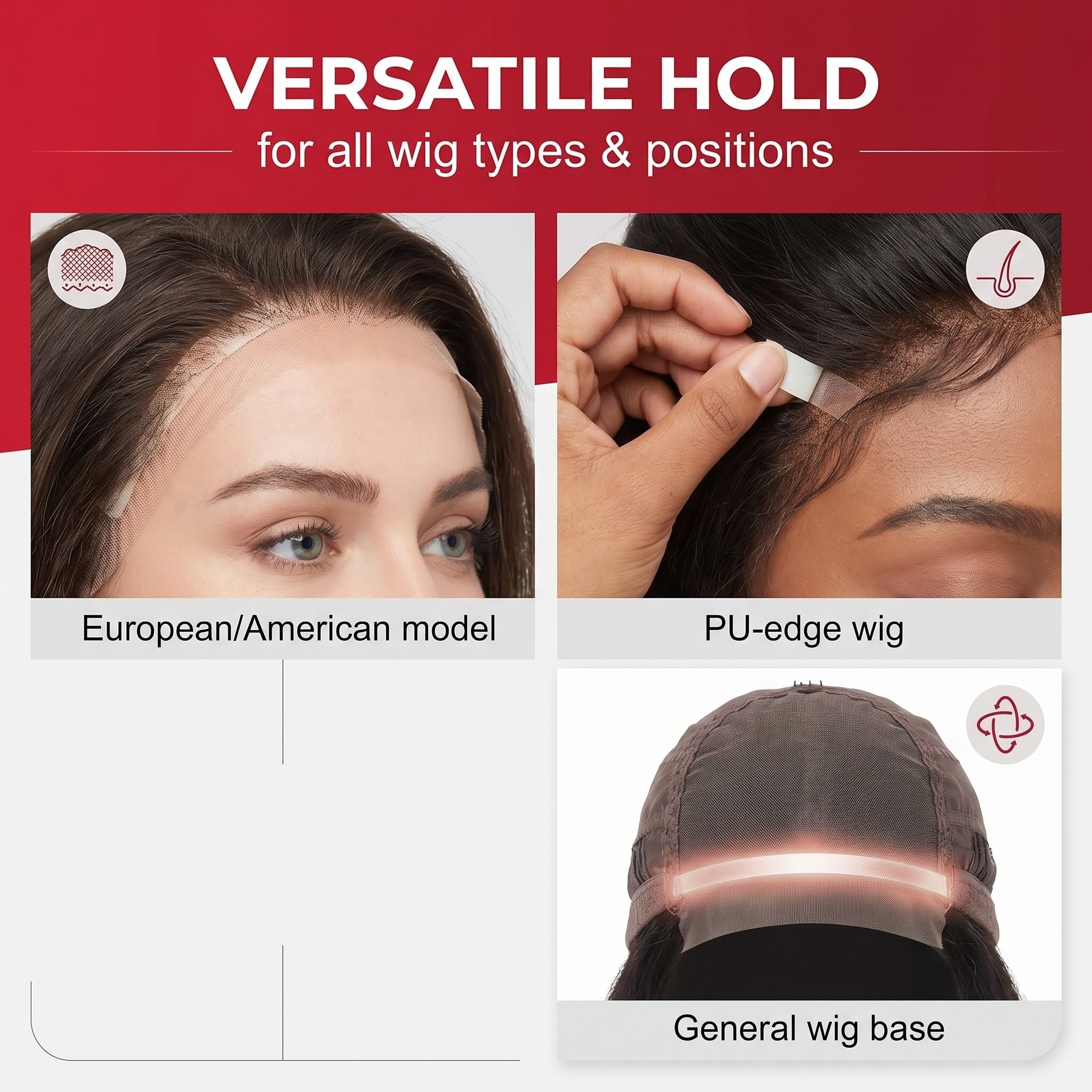 36 Piezas Cinta Pelo Transparente Cinta Adhesiva Doble Cara para Extensiones de Cabello, Pegamento Peluca y Prótesis Capilares, Adhesivo Invisible Impermeable de Larga Duración, 7.6 x 2.2 cm