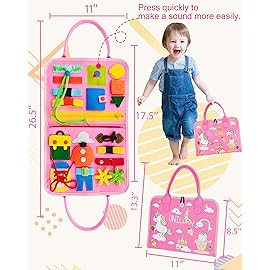 Exorany Busy Board Montessori Toys for Toddler Girls & Boys Birthday Gifts, Sensory Toys for Toddlers, Educational Travel Toy, Preschool Activities for Learning Fine Motor Skills