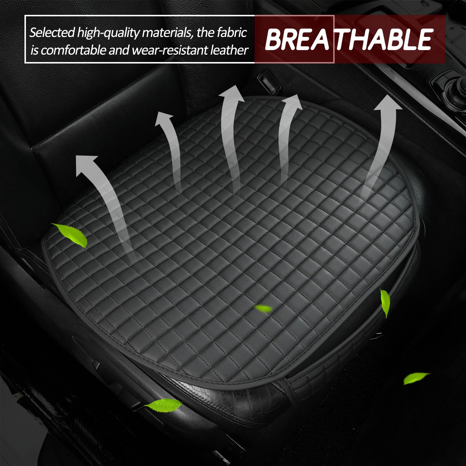 ZATOOTO Housse de Siege Voiture Universelle Noir 2 Pièces - Imperméable Housse Siege Auto Cuir, Couvre Siege Auto, Résistant Aux Rayures, Protection Siege Auto