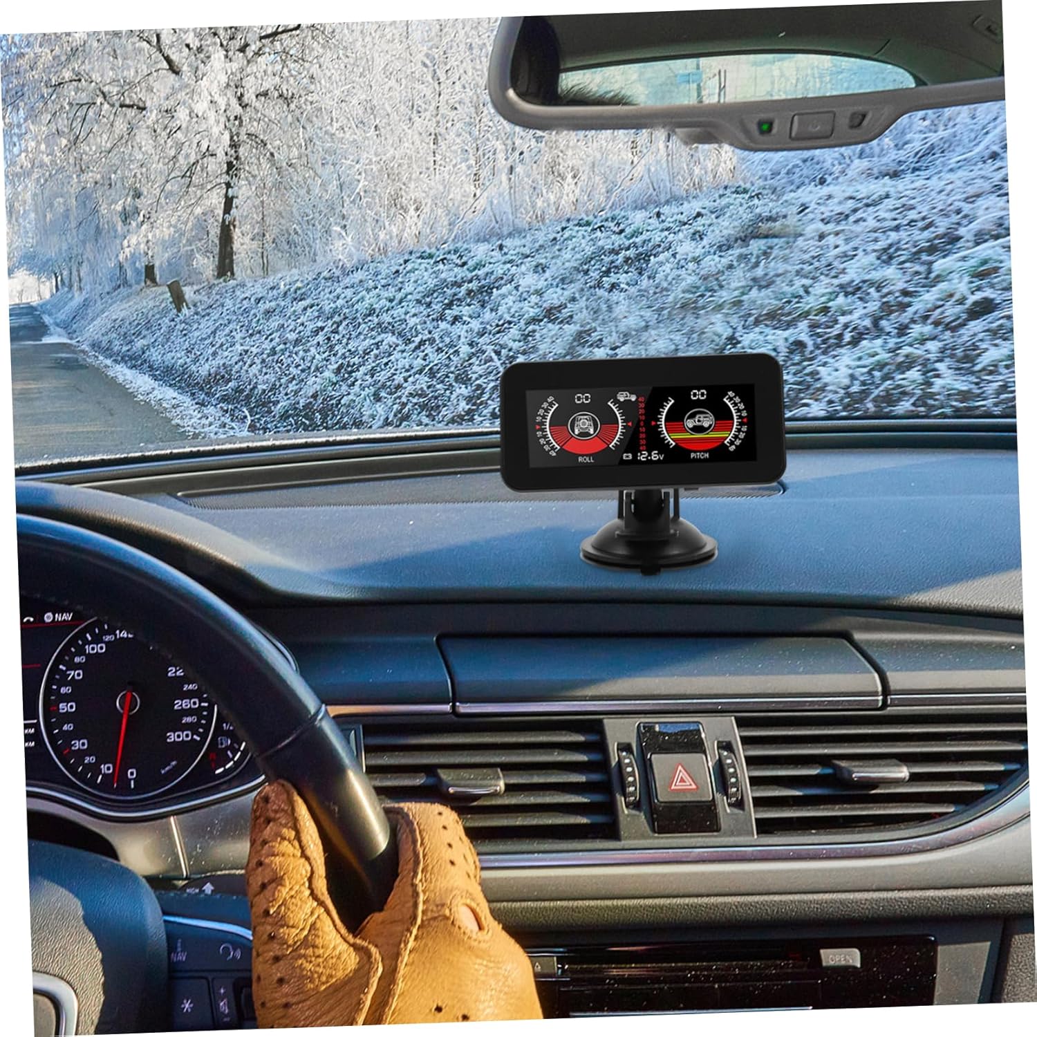 Digital Vehicle Tilt Gauge with Voltage Accurate Slope Measurement Easy to Read Display Durable Construction for Outdoor and Off Road Monitoring