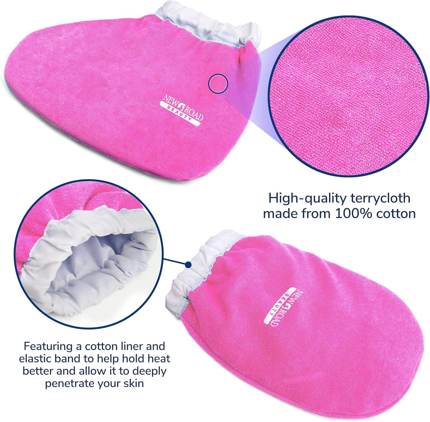 Paraffin Wax Mitts for Hands and Feet, Disposable Hand and Foot Liners, for Hot Spa Pedicures, Disposable Food Prep Gloves, Pink