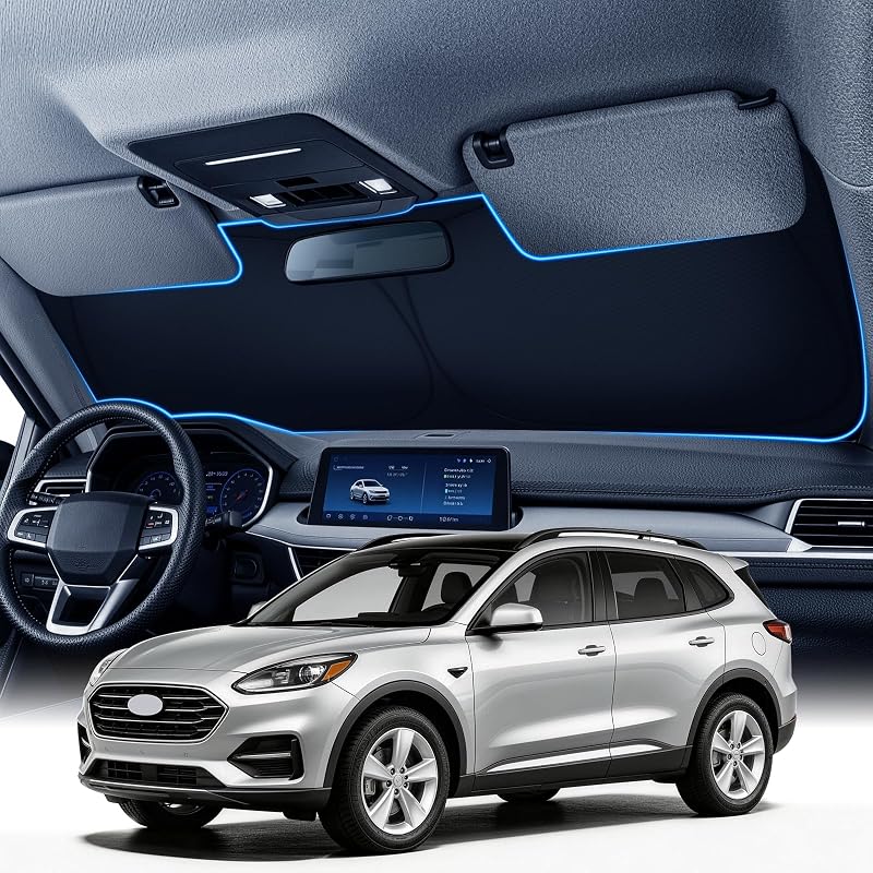 Protetor solar sob medida para para-brisa Ford Escape 2020–2026, 7 camadas, estrutura dobrável, Zanch