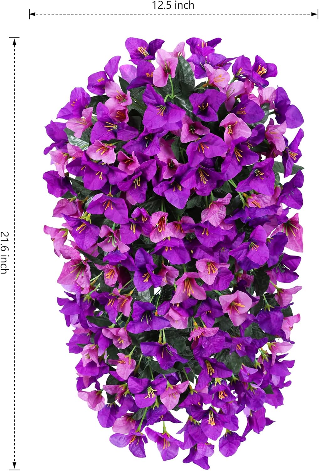 HyeFlora Bougainvillea Artificial Hanging Flowers Plants for Outdoors Decoration, 2pcs Fake Flowers Silk Bougainvillea Vines Realistic UV Resistant Faux Flowers for Outside Planters Porch Patio, Mix - Image 5