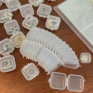 15 Pcs Mini Plastic Jewelry Boxes - Transparent Storage Boxes with Hinged Lids for Small Accessories