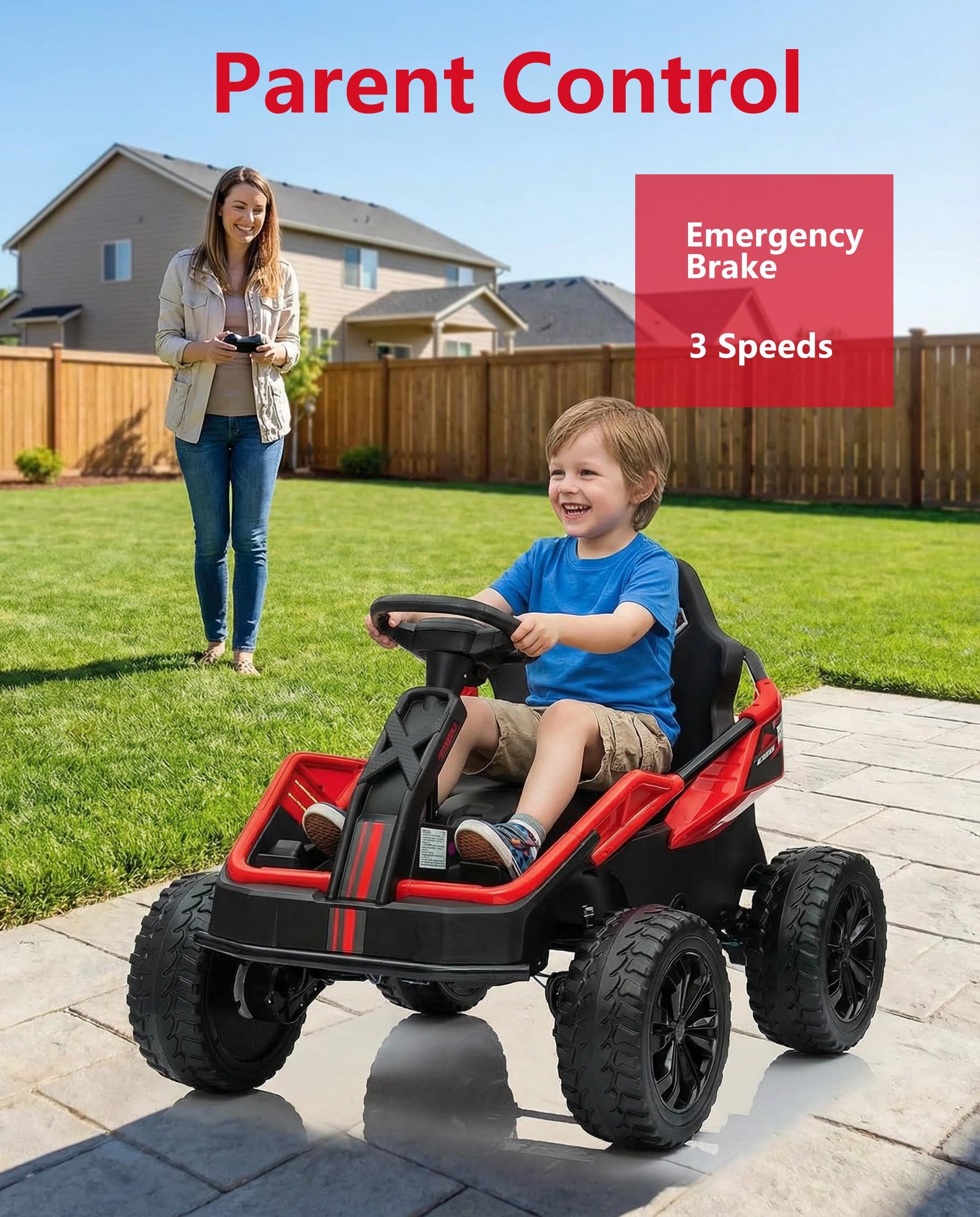 Condition photo showing New/Like New for Garvee 24V Kids Power 4 Wheels,200W 4x4 Ride On Toy for Big Kids,Electric Go Kart,Adjustable 16in Seat, 4 Shock Absorbers, Wear-Resistant Wheels, Music, 4 Wheeler ATV for Boys Girls
