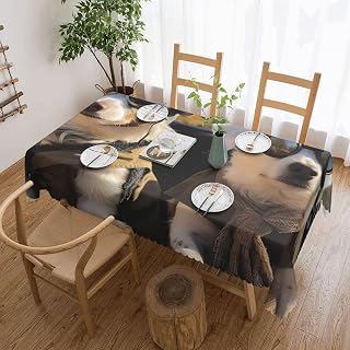 KHiry Rectangle Tablecloths 54 × 72 inch Passengers Dressed as Two Dogs Waterproof Heavy Table Cloth Decorative Table Cover Dinning Wrinkle Free Table Cloths for Picnic Camping Dining