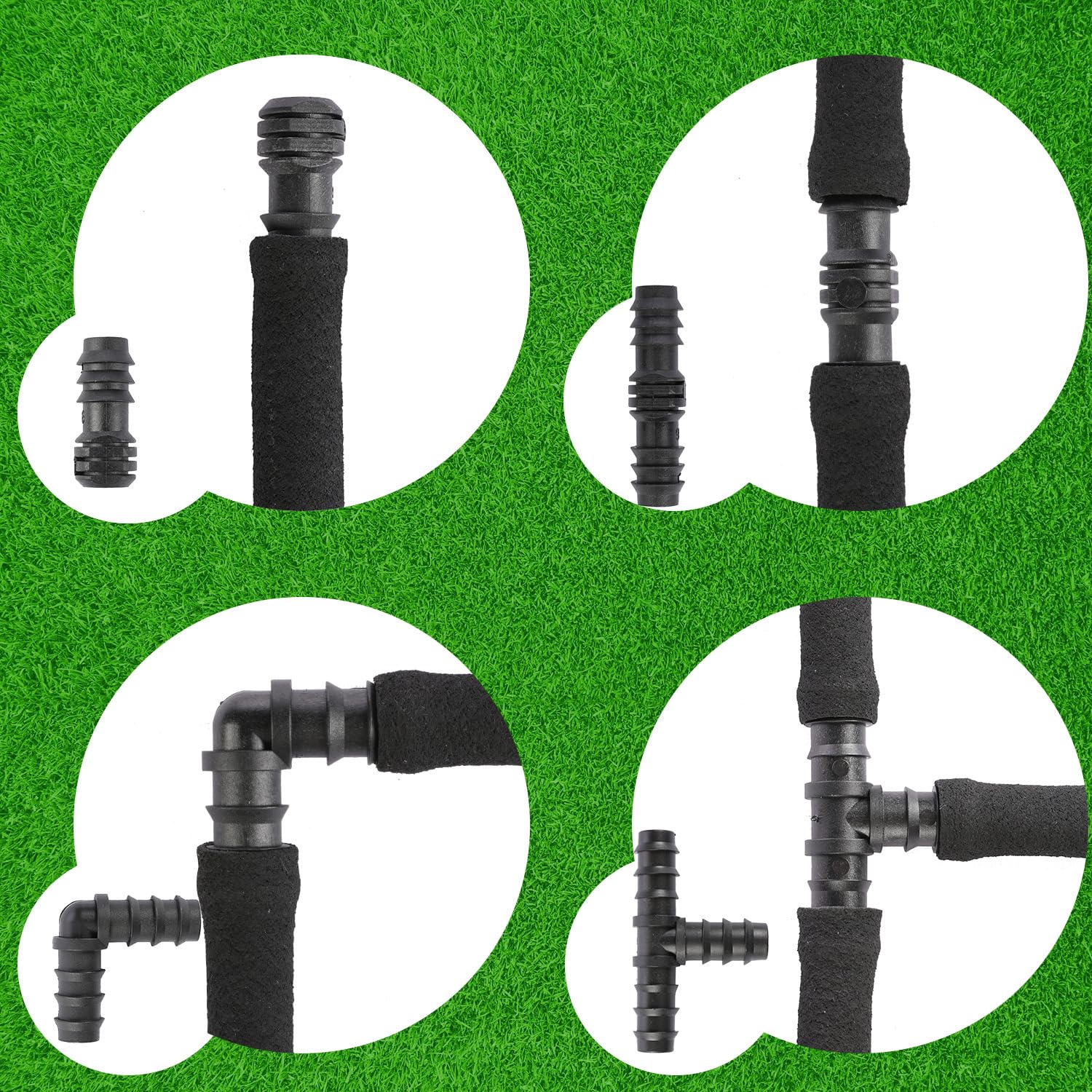 Tropfschlauch-Set, 1,27 cm Tropfschlauch-Set, poröses Tropfrohr mit Anschluss, undichtes Gartenschlauchrohr für Bewässerung Bewässerung Rasenbewässerung (15 m)