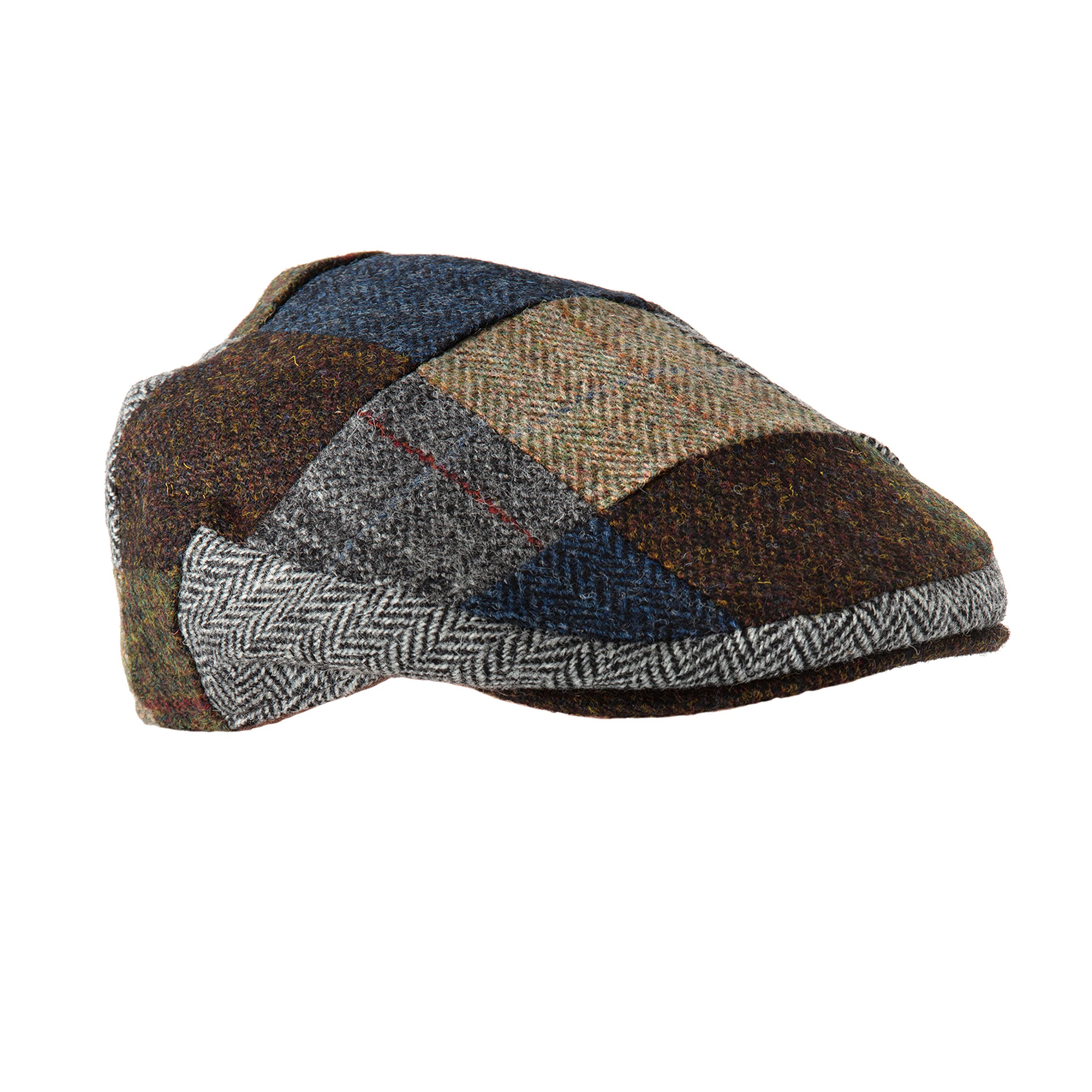 Barefoot BagpiperPatch Harris Tweed Flat Cap Scally Cap for Men Scottish  Hat Driving Cap Ivy Cap Irish Flat Hat Newsboy Cap