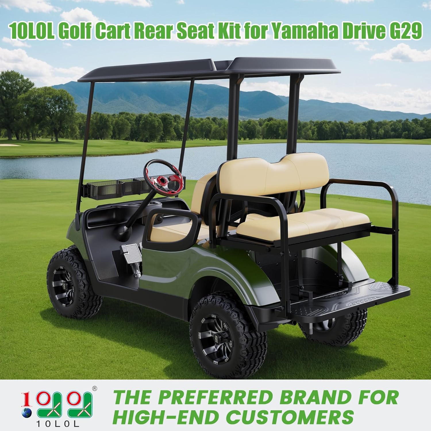 10L0L Golf Cart Rear Seat Kit- Golf Cart Flip Folding Rear Back Seat for Yamaha G29