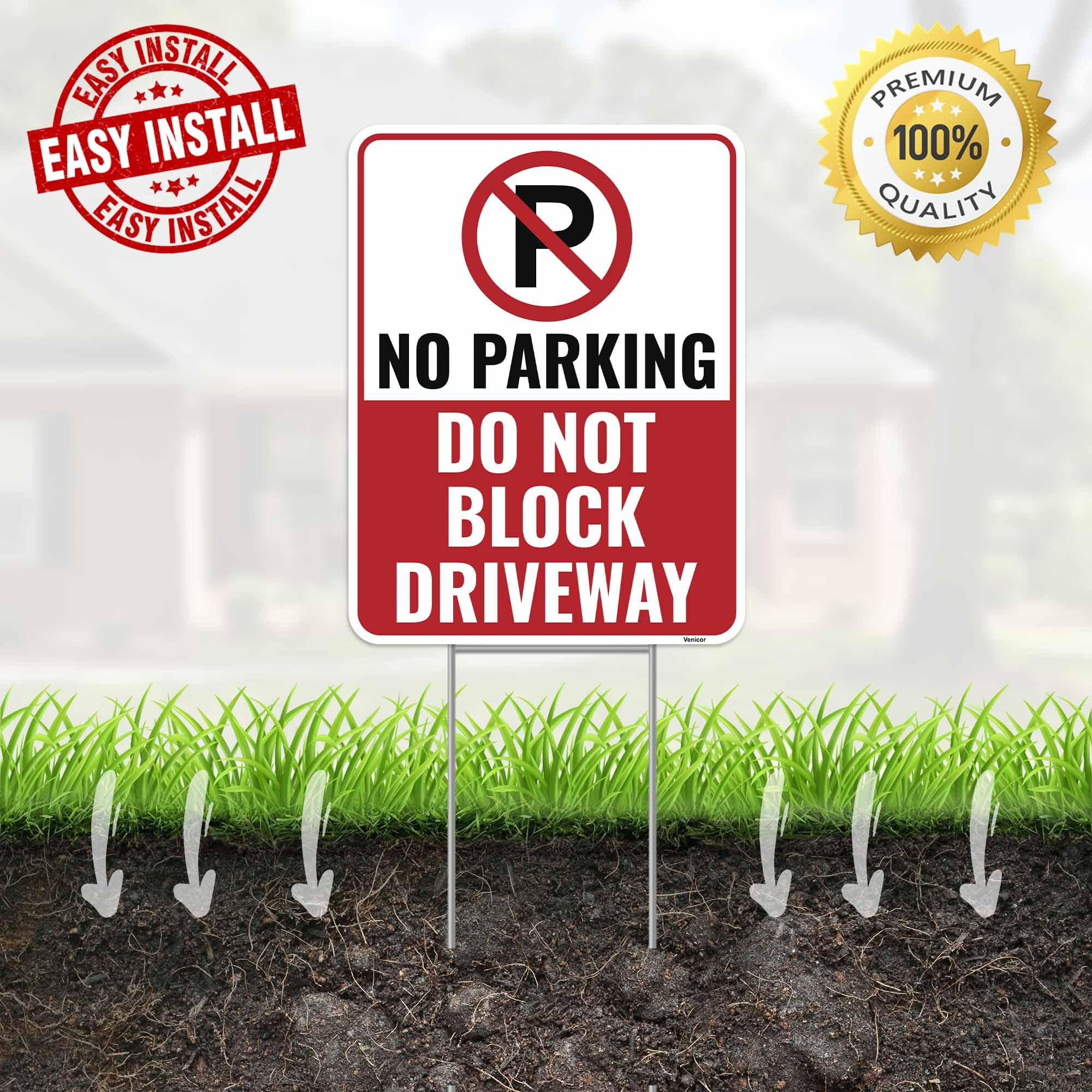 Cartelli No Parking Do Not Block Driveway - Confezione Da 2, Alluminio