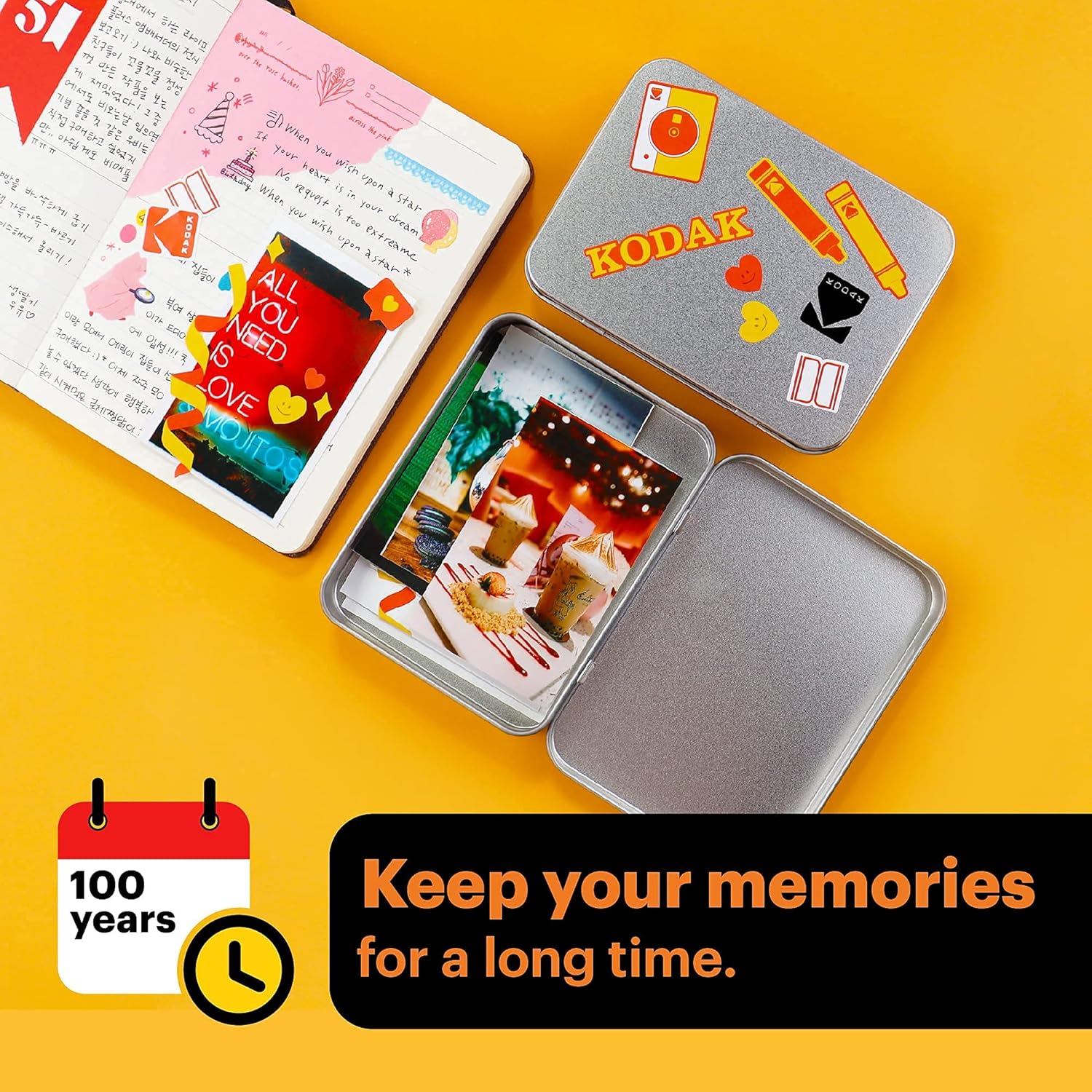Kodak Mini 2 Retro 2.1x3.4” Portable Photo Printer Accessory Gift Bundle, Wireless Connection, Compatible with iOS, Android & Bluetooth, 4PASS & Lamination Process, Premium Quality – White : Office Products