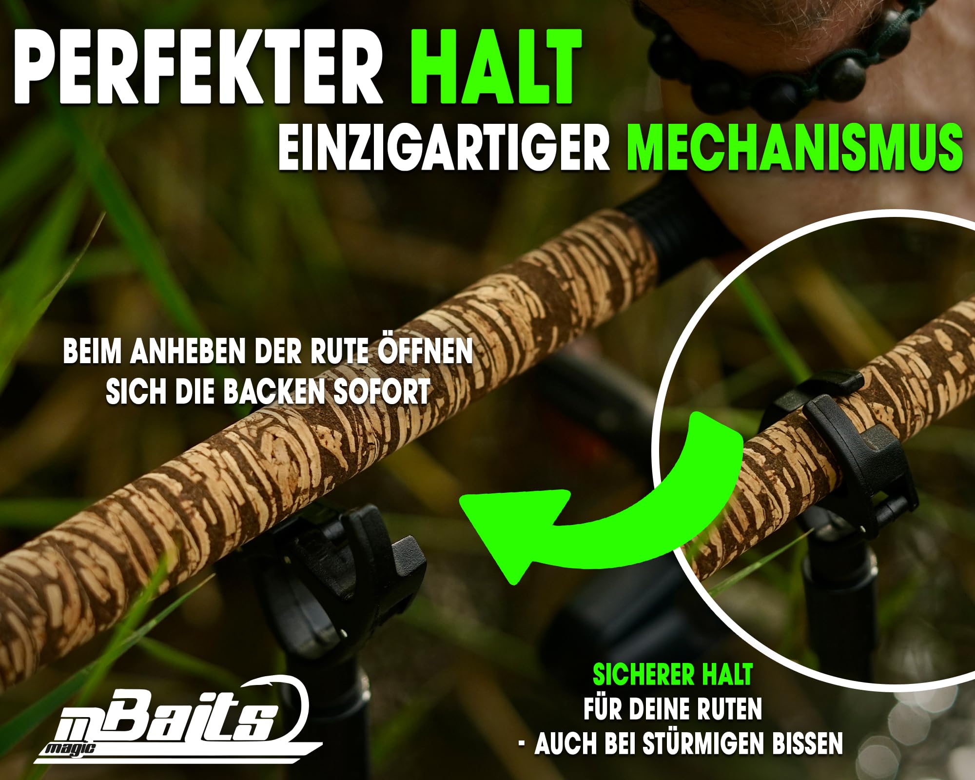 Angel-Berger Magic Baits Flexi Butt Grip nakładka na wędkę, czarna | Rod Reszt, Rod Pod, sztanga, Carp Tackle