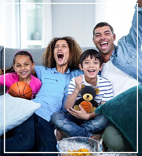 Miniatura 7 de DolliBu Peluche de oso negro con peluche de baloncesto, oso suave y abrazable, adorable juguete de peluche de oso para jugar, lindo regalo de vida