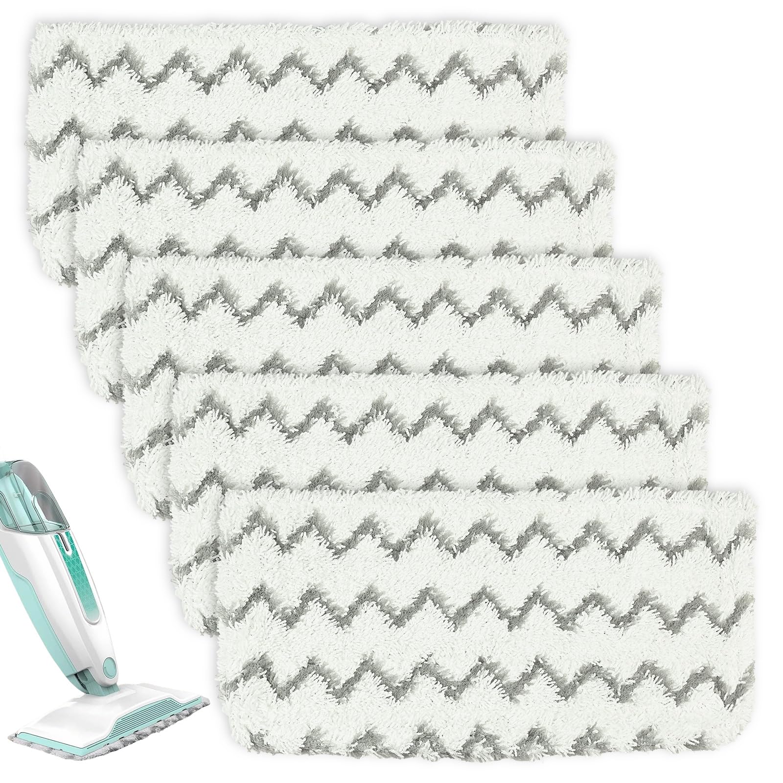 Steam Mop Pads Compatible with Shark Steam Mop S1000UK S2001UK S1000 S1000A S1000C S1000WM S1001C, Reusable Steam Mops Replacement Pads Washable Dirt Grip Absorbing Refill for All Hard Floors (5PCS)