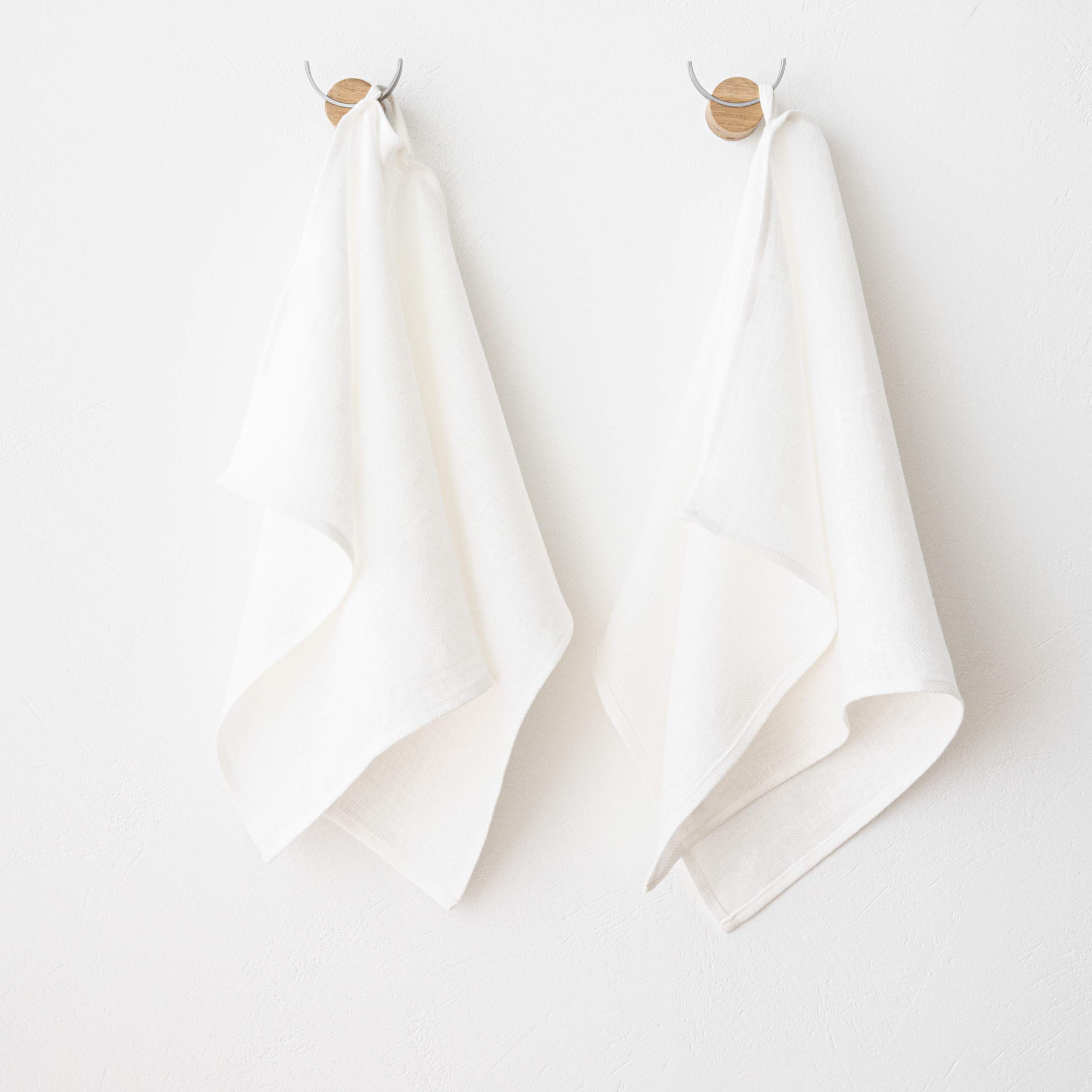 LinenMe Linen Lara Guest Towels, 13 by 20-Inch, White, Set of 2