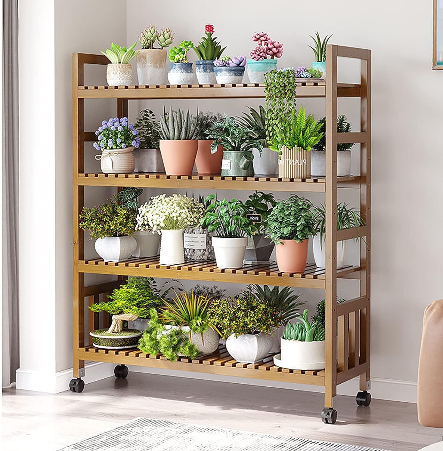 Amazon.co.jp: 観葉植物ラック フラワースタンド 高さ調整可能 花台