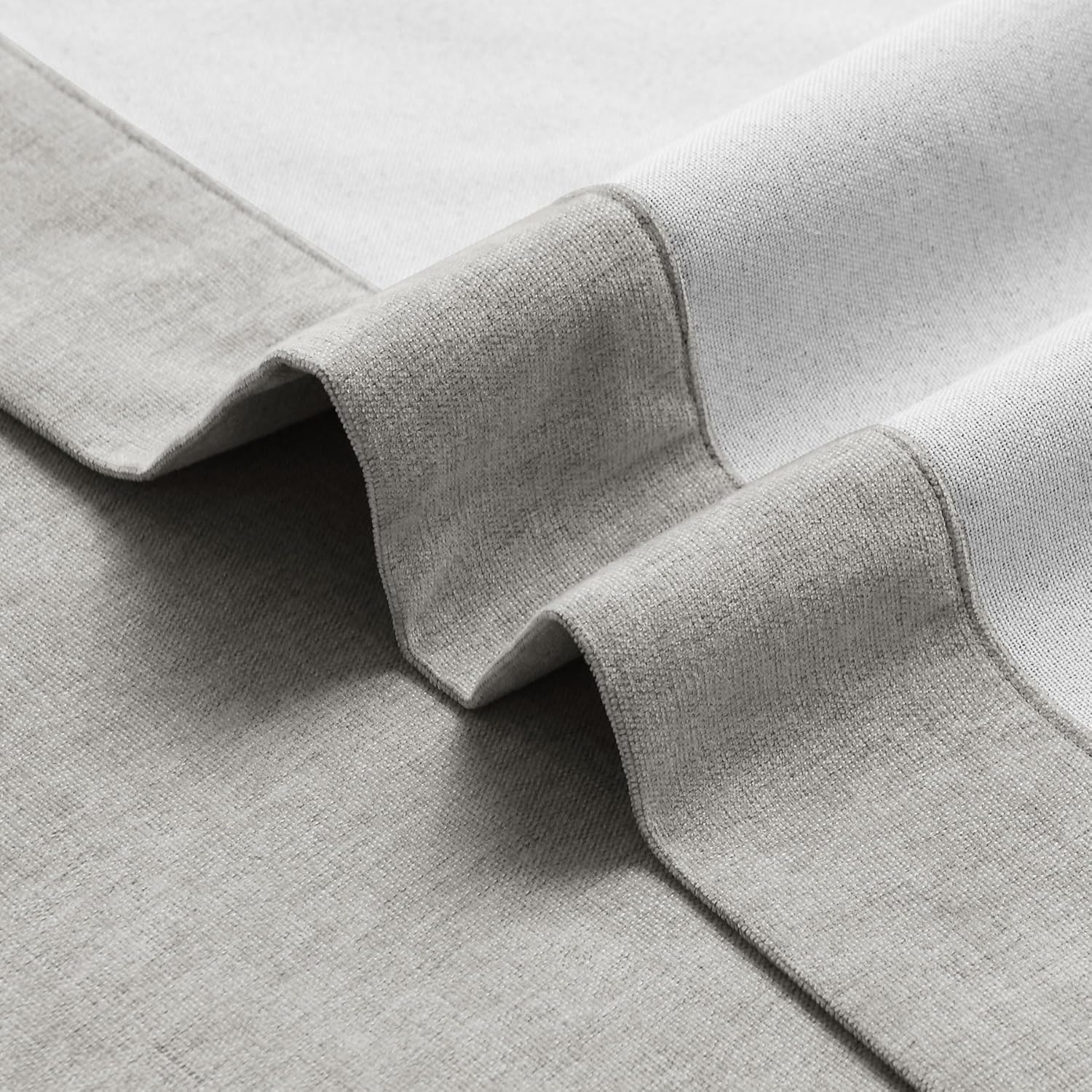 Macochico Extra Wide 100% Blackout Chenille Curtains 100" Wx102 L Thermal Drapery for Sliding Door Room Divider Living Room Bedroom Hotel Beige Grey Blackout Drapes Grommet with Tieback 1 Panel